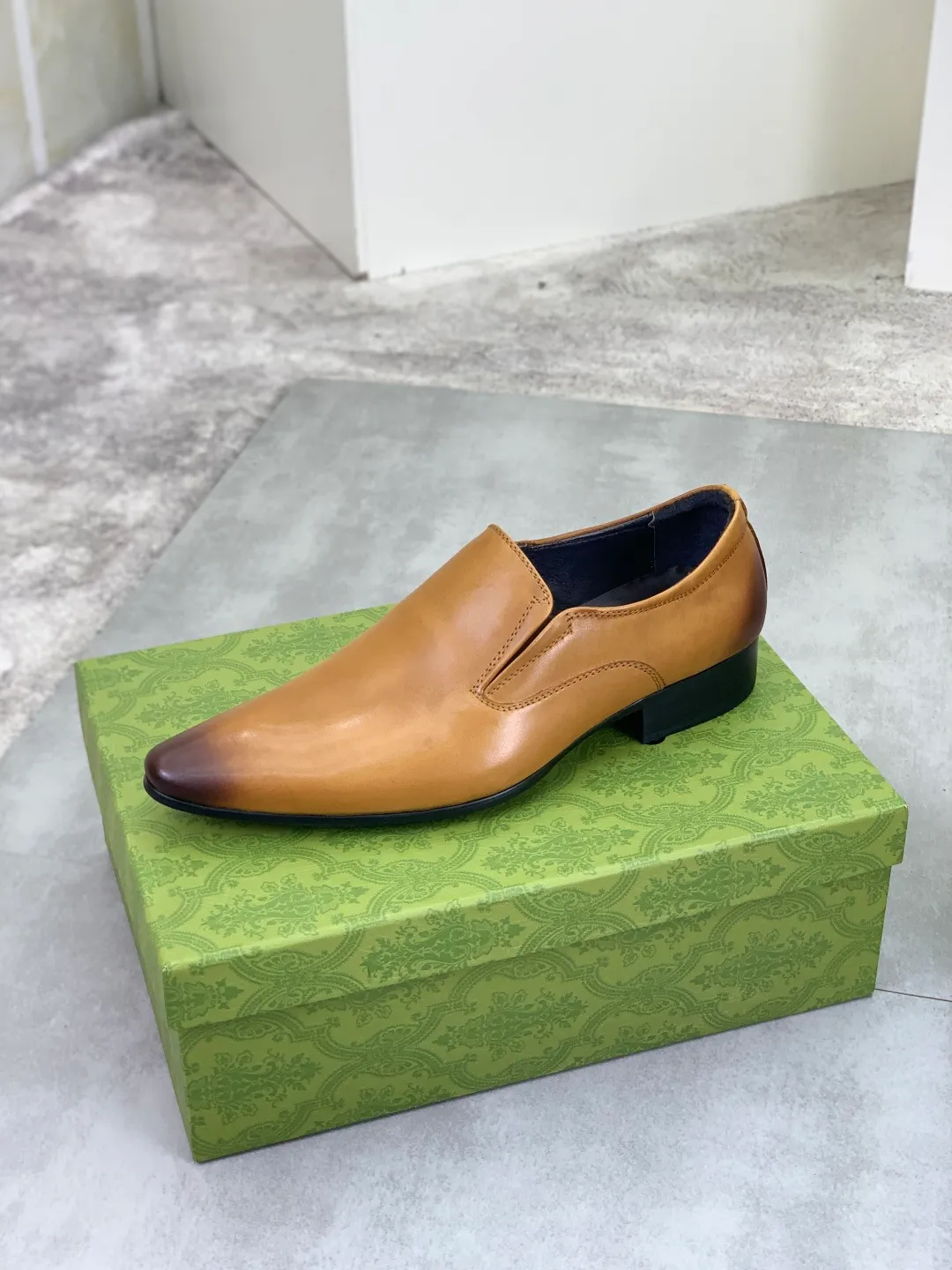 Men's Men's Shoes 💰P500 [New Style] 💰💎💎💎 [Gucci] GUCCI high-end men's formal business leather shoes, original order 1:1! Original imported high-end calfskin, original metal buckle, imported first-layer pigskin lining for feet, original high-end outsole, men's shoe size: 38-44